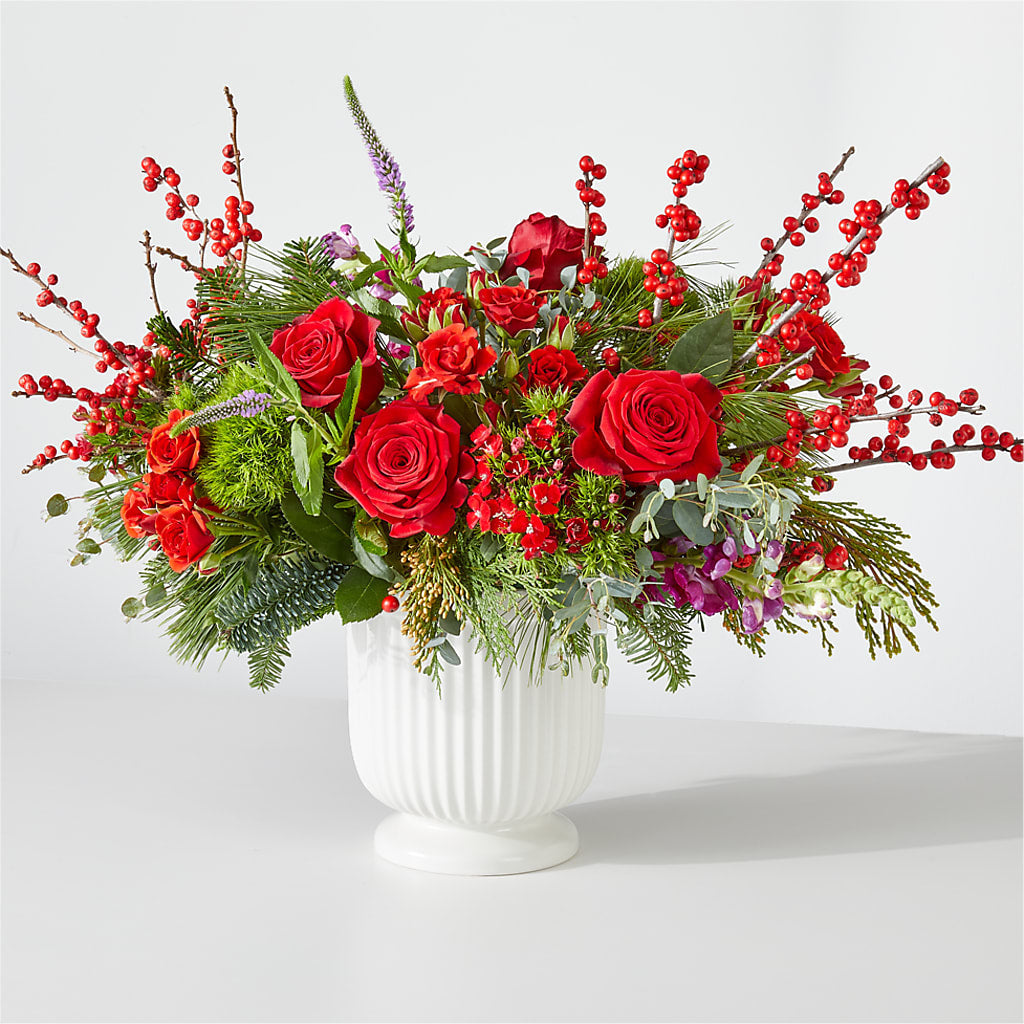 Big Red Bow Bouquet – Freesia Flowers, Tomball TX