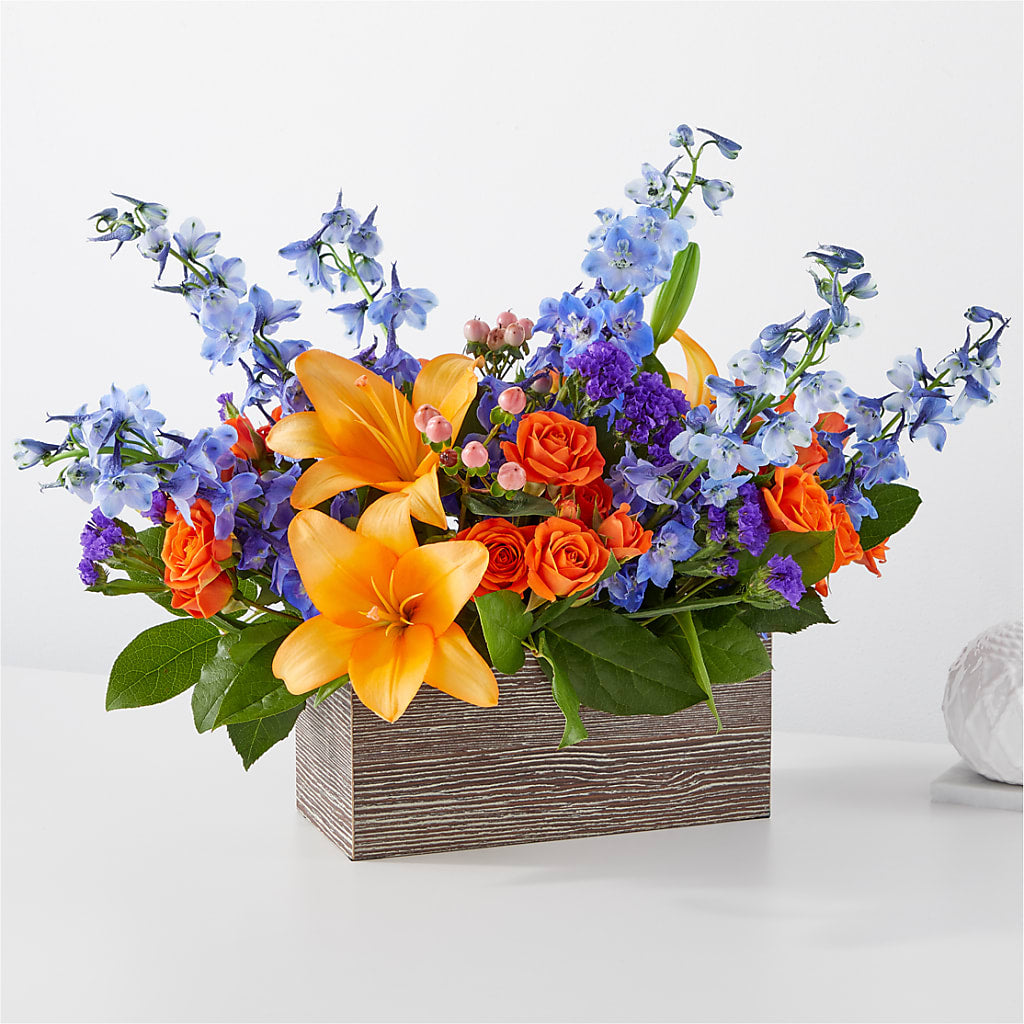 Radiant Citrus Box Bouquet – Freesia Flowers, Tomball TX