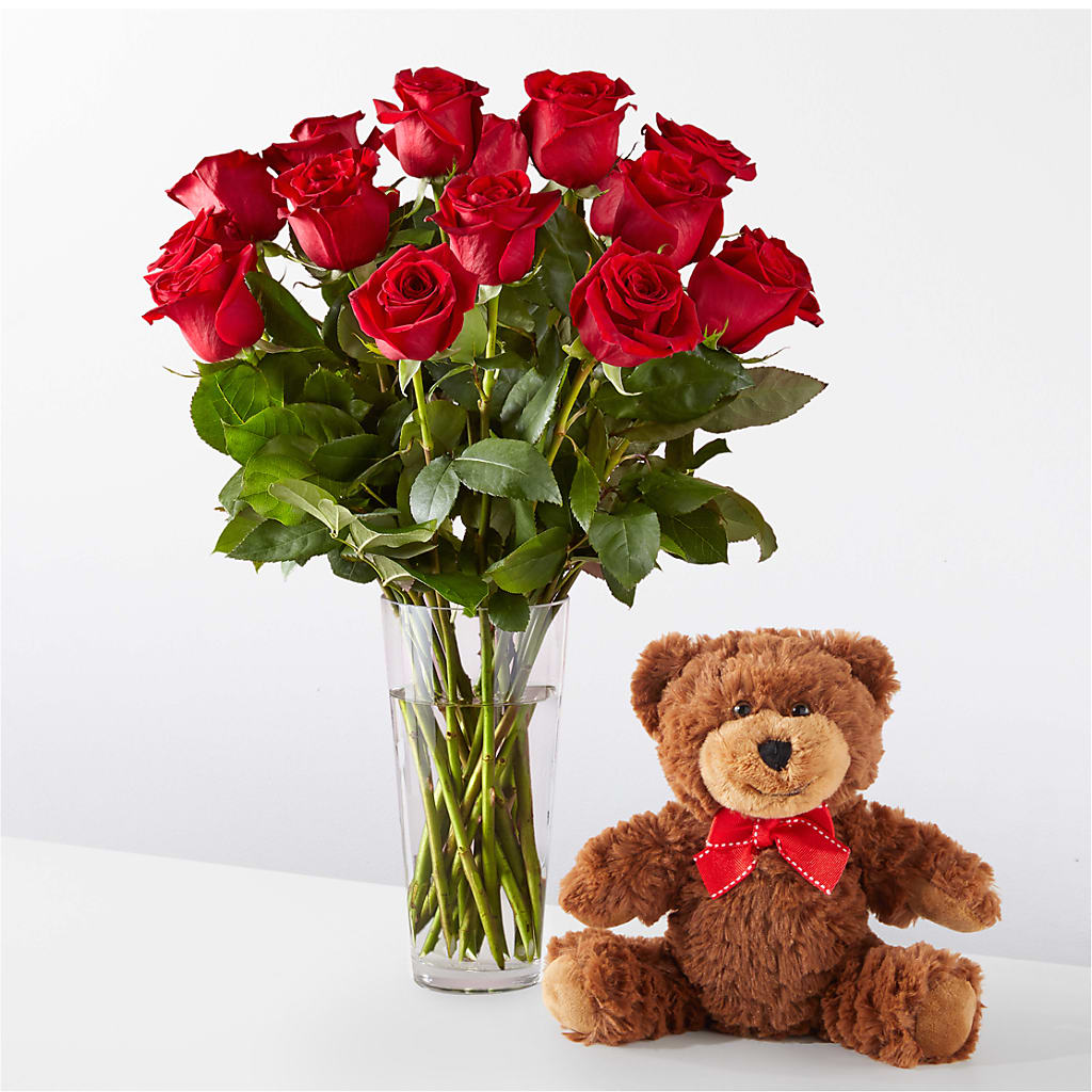 Romantic Long Stem Red Rose Bouquet Bundles – Freesia Flowers, Tomball TX