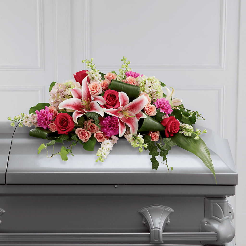 Splendid Grace Casket Spray – Freesia Flowers, Tomball TX