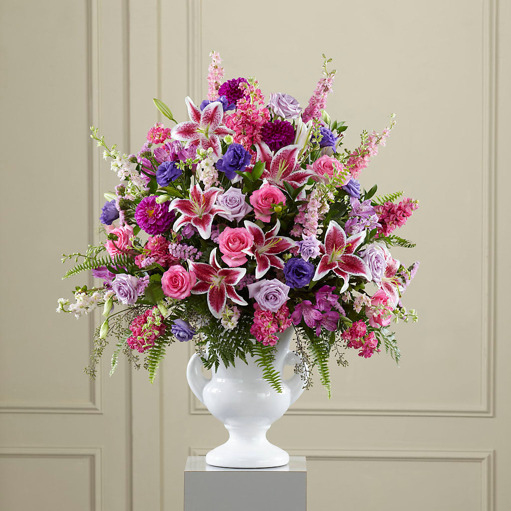 Peaceful Tribute Arrangement – Freesia Flowers, Tomball TX