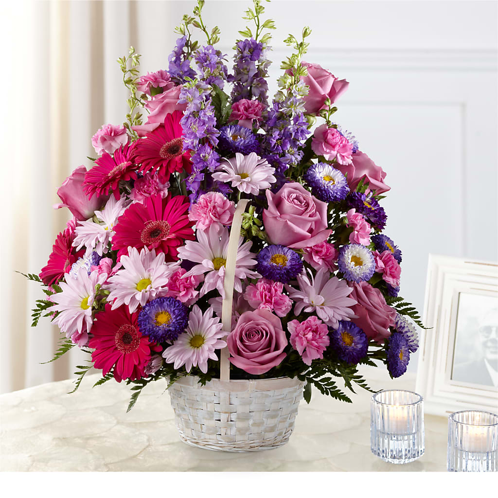 Pastel Peace Basket – Freesia Flowers, Tomball TX