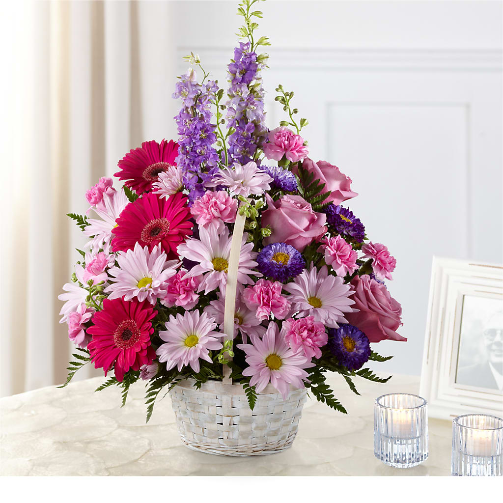 Pastel Peace Basket – Freesia Flowers, Tomball TX