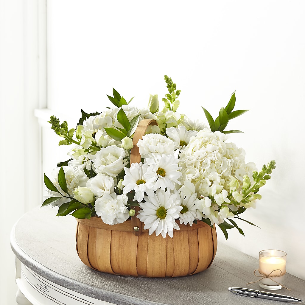 Pure Ivory Basket – Freesia Flowers, Tomball TX