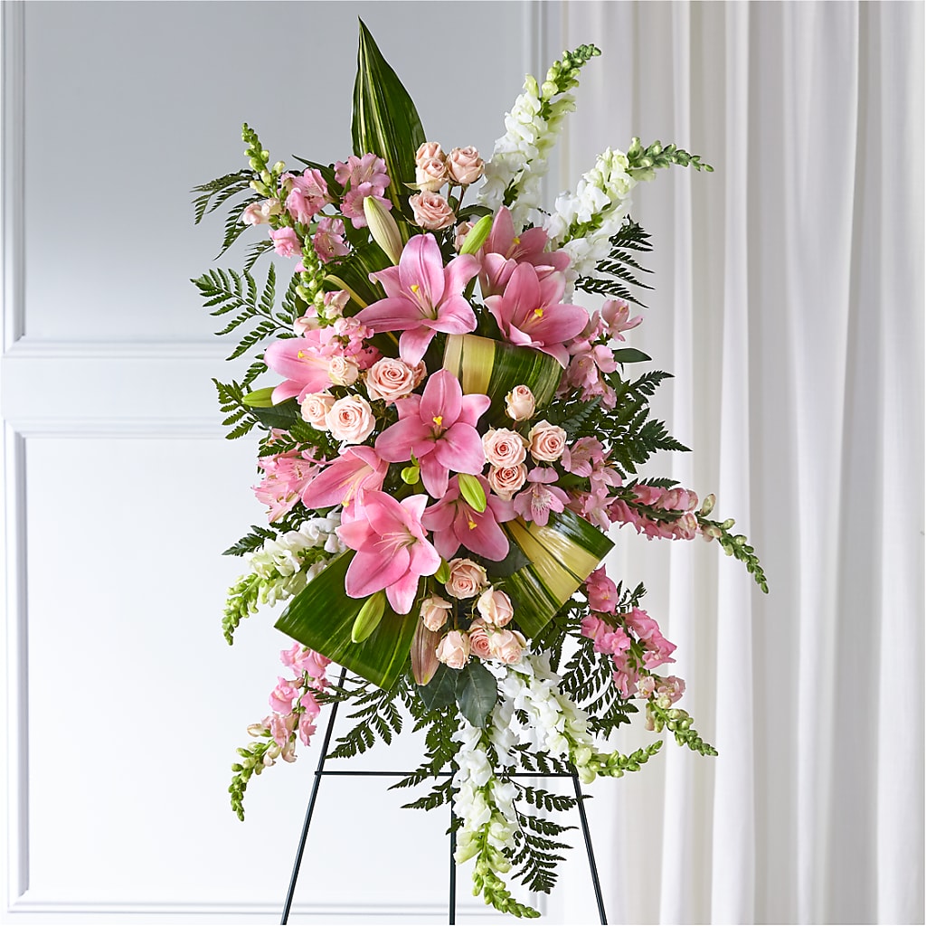Elegant Embrace Standing Spray – Freesia Flowers, Tomball TX