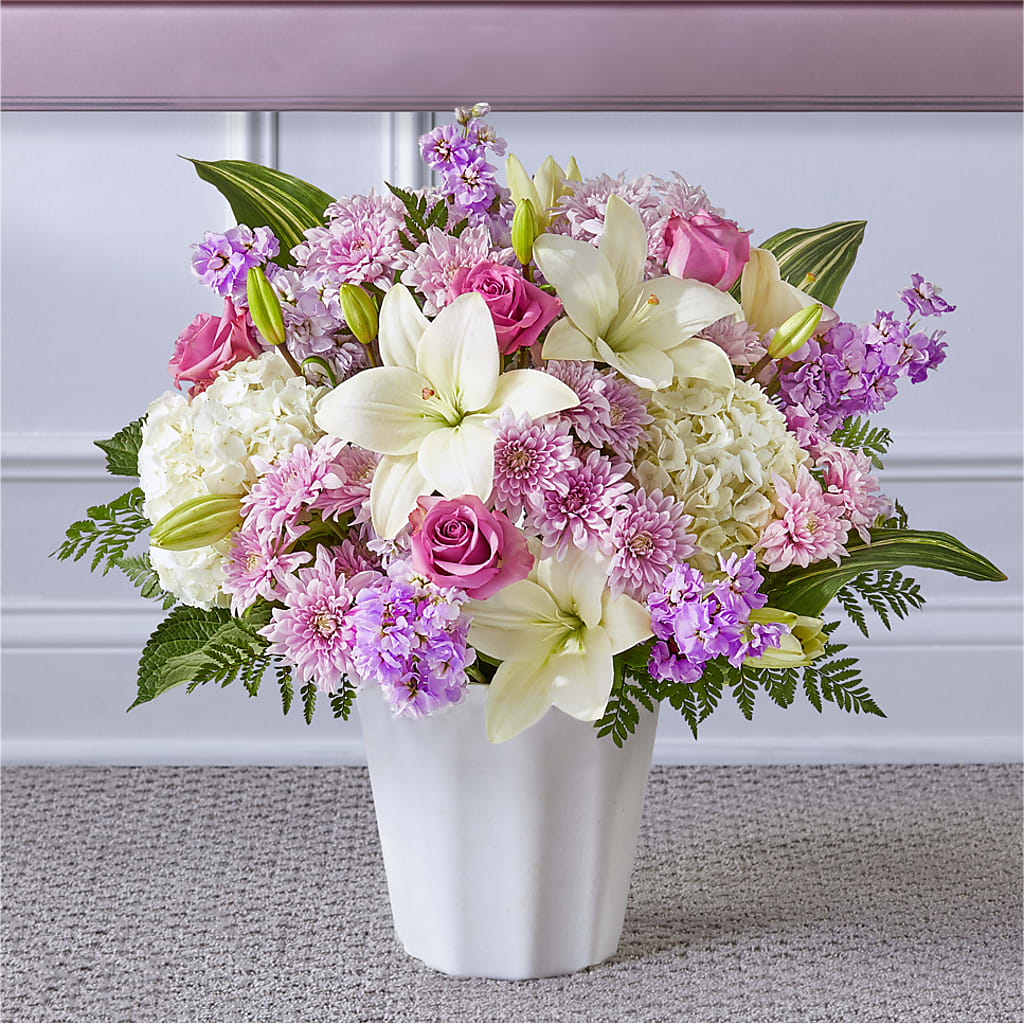 Heaven Sent Floor Basket – Freesia Flowers, Tomball TX