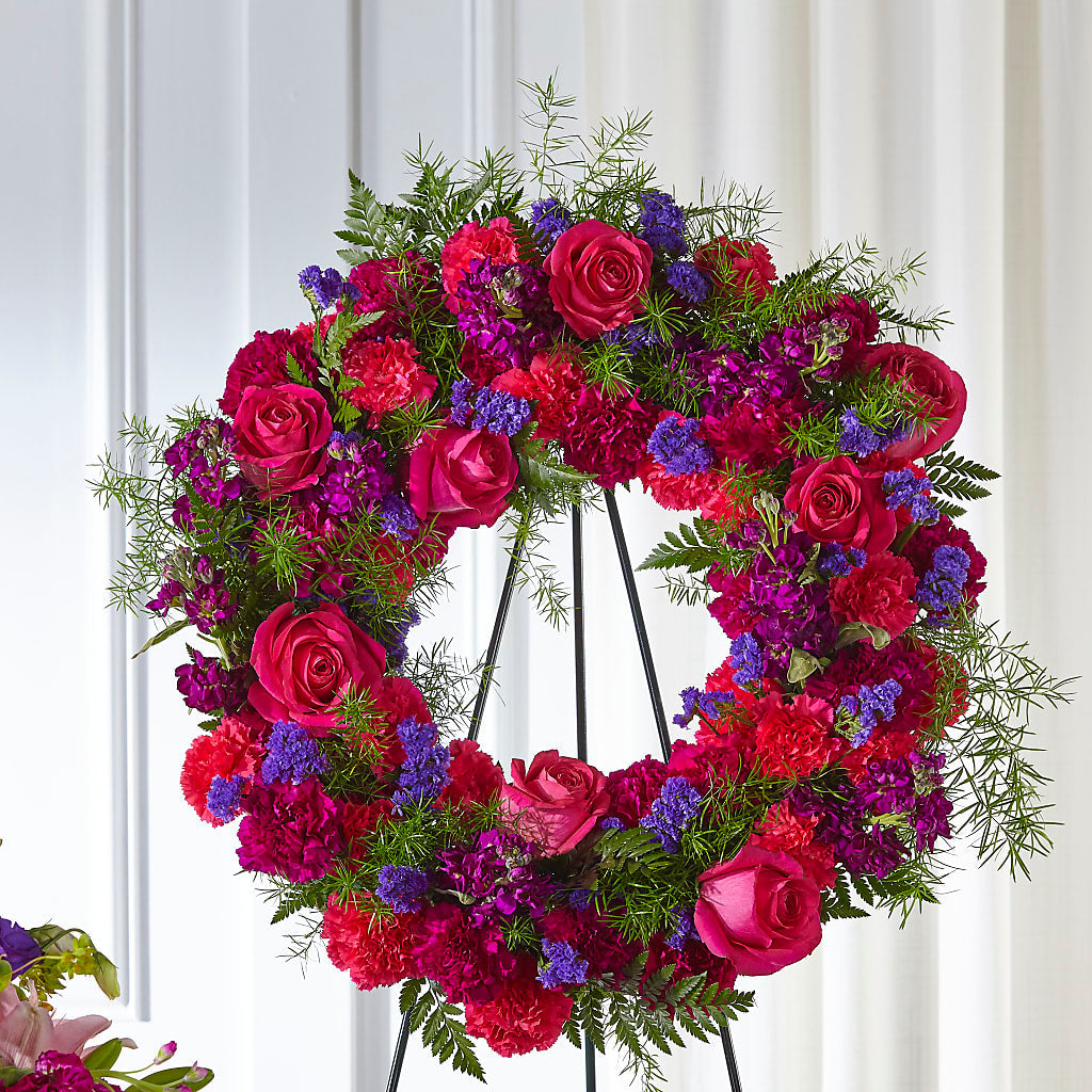 Calming Colors Wreath – Freesia Flowers, Tomball TX