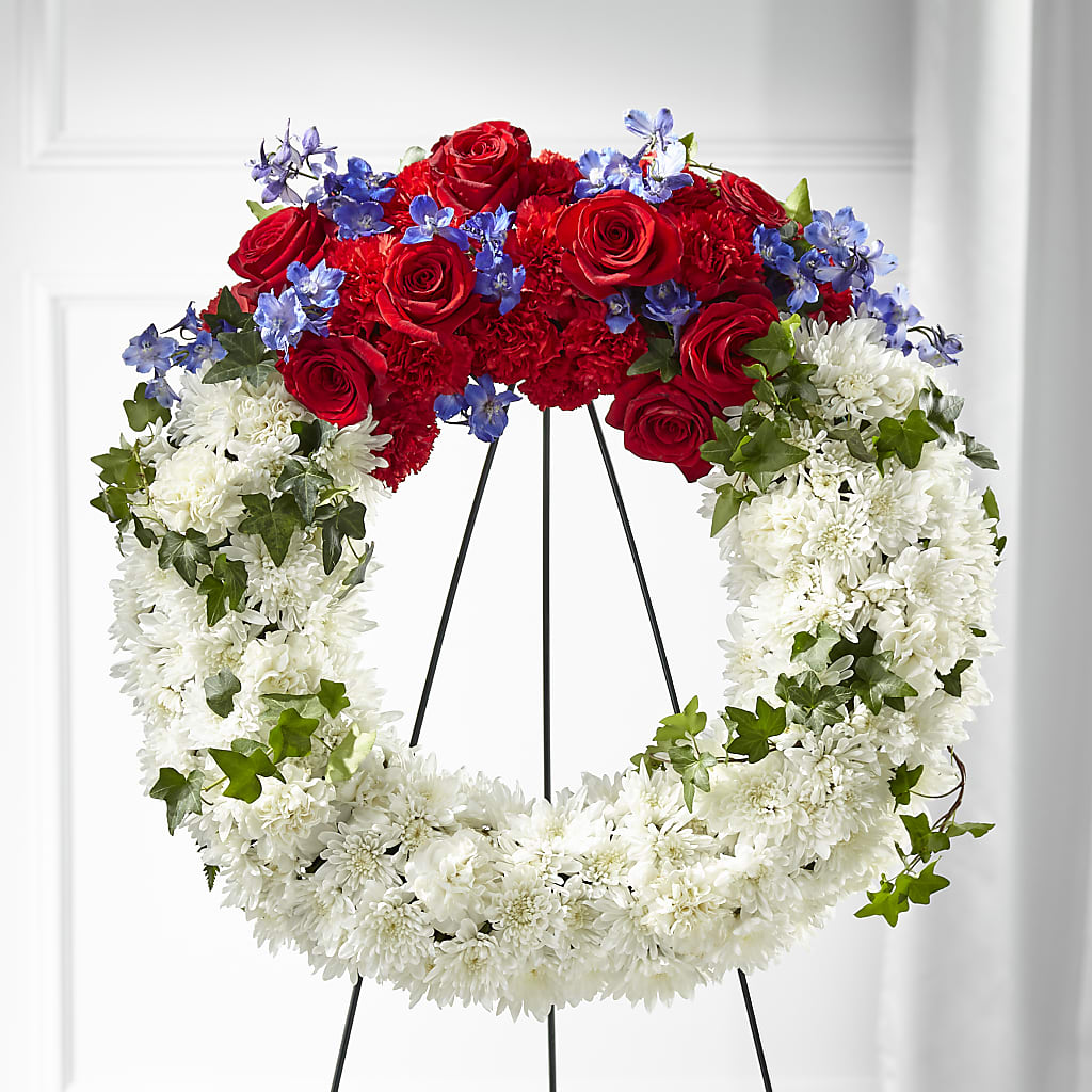 Patriotic Passion Wreath – Freesia Flowers, Tomball TX