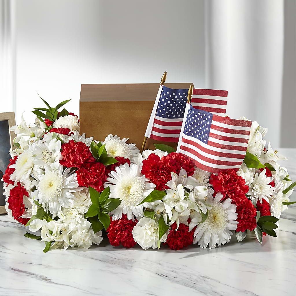 Spirit of Patriotism Cremation Adornment – Freesia Flowers, Tomball TX