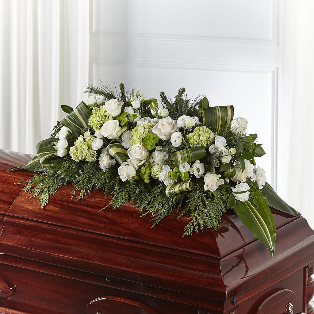 Hopeful Gesture Casket Spray – Freesia Flowers, Tomball TX