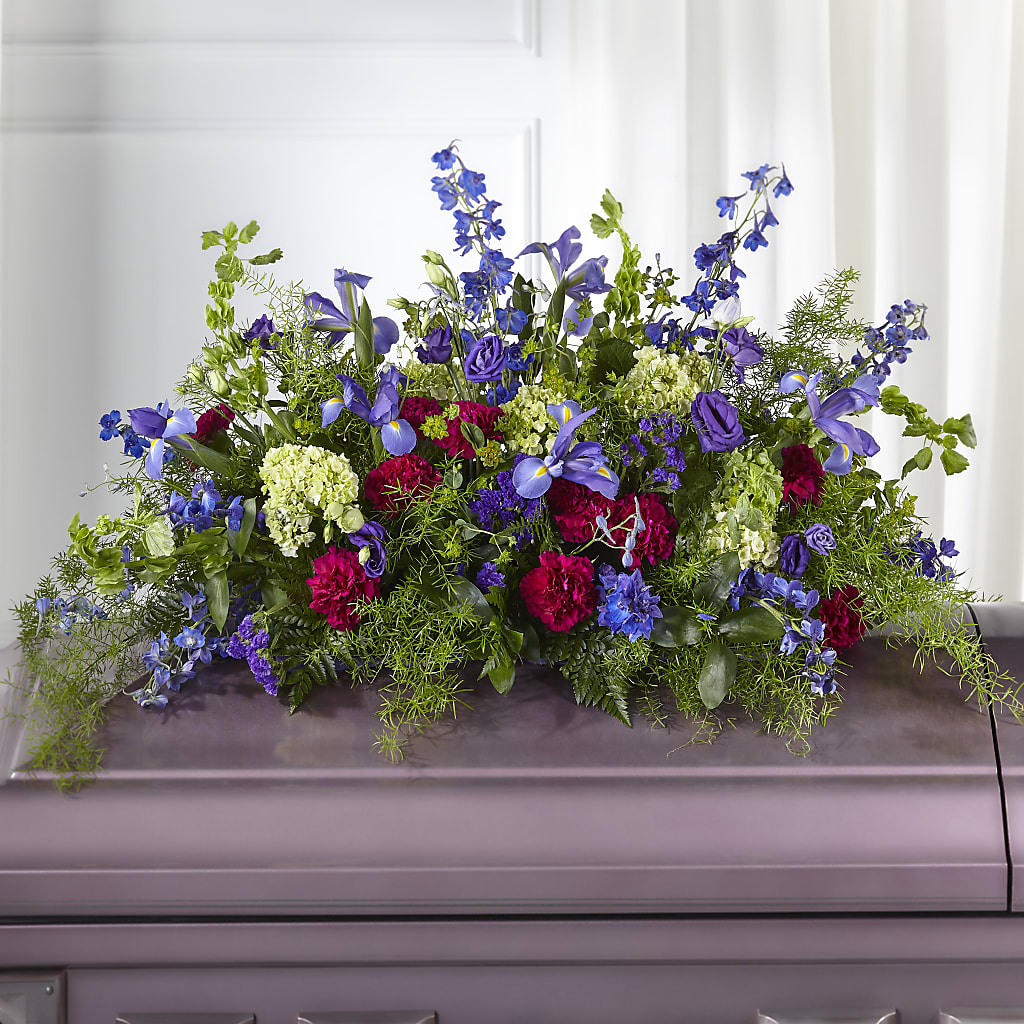 Always Treasured Casket Spray – Freesia Flowers, Tomball TX