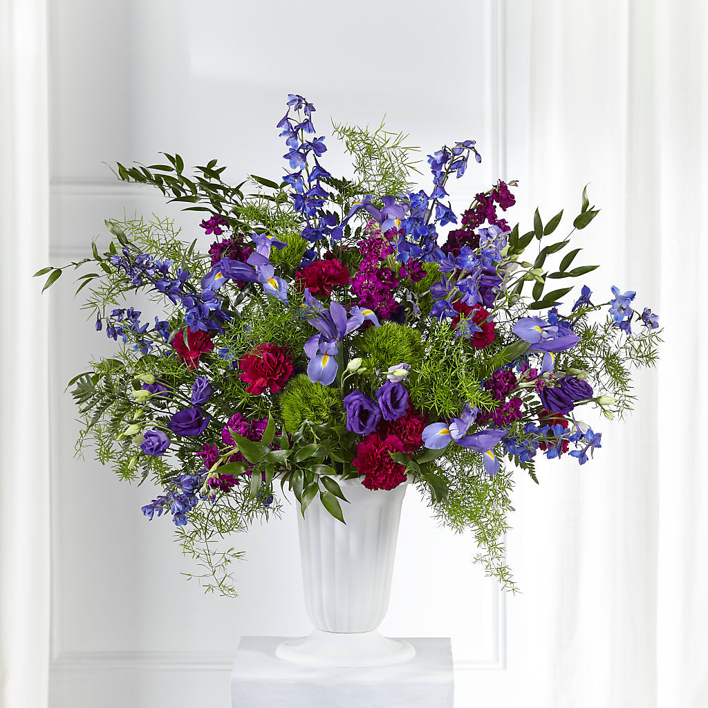 Memorial of Life Arrangement – Freesia Flowers, Tomball TX