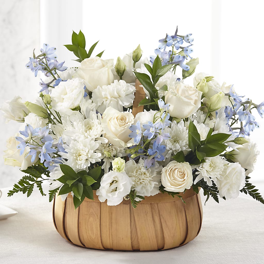 Sincerely Heartfelt Basket – Freesia Flowers, Tomball TX