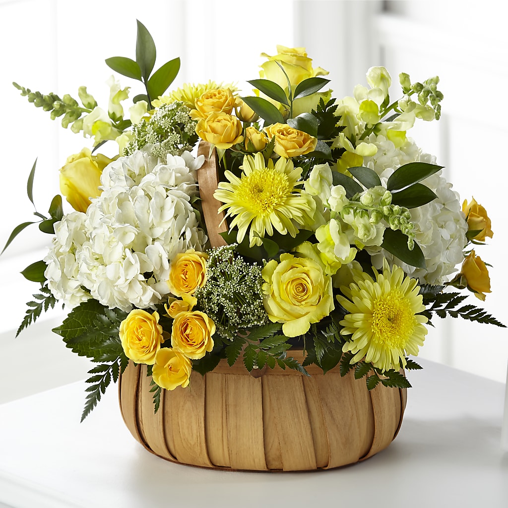 Rustic Remembrance Basket – Freesia Flowers, Tomball TX