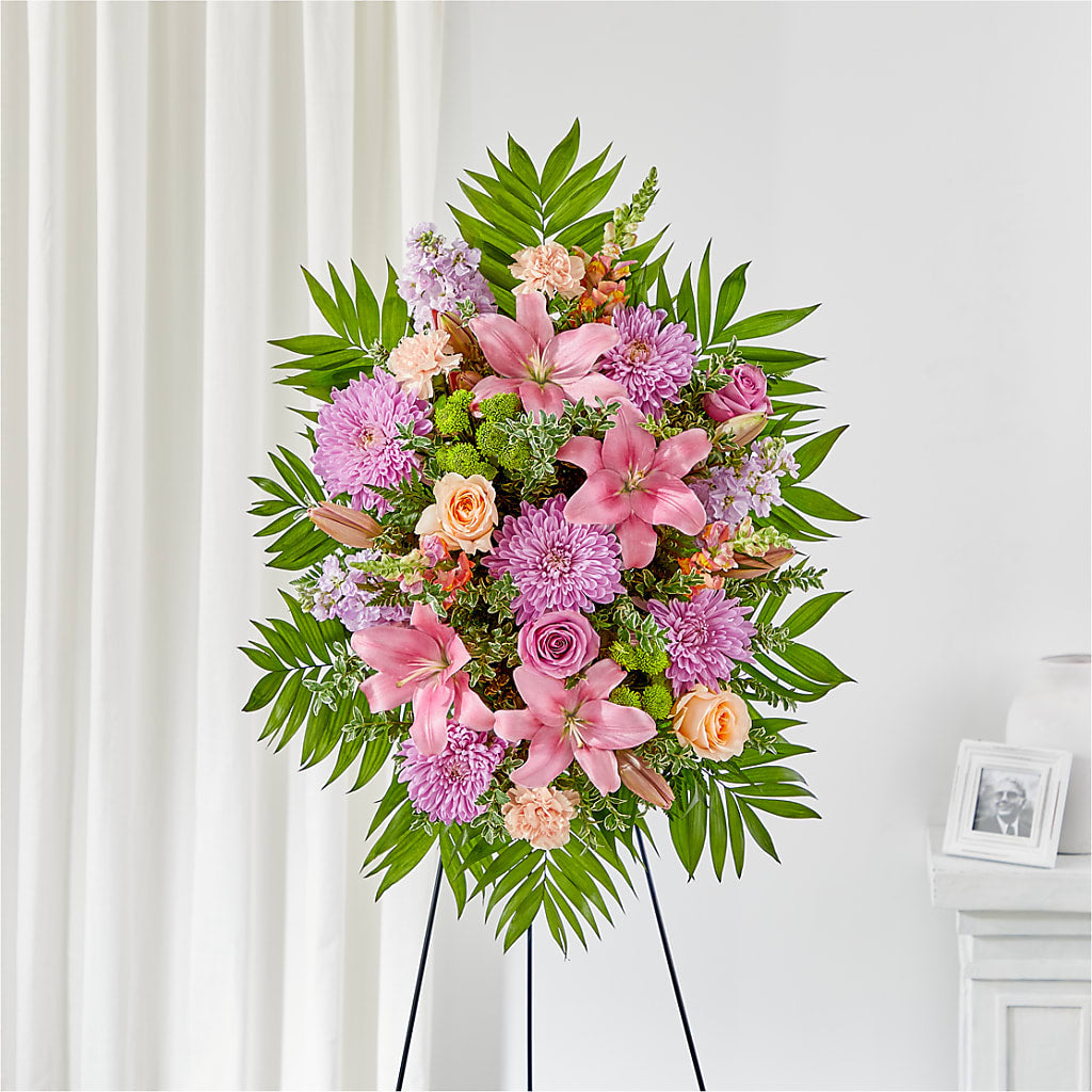 Love & Light Standing Spray – Freesia Flowers, Tomball TX