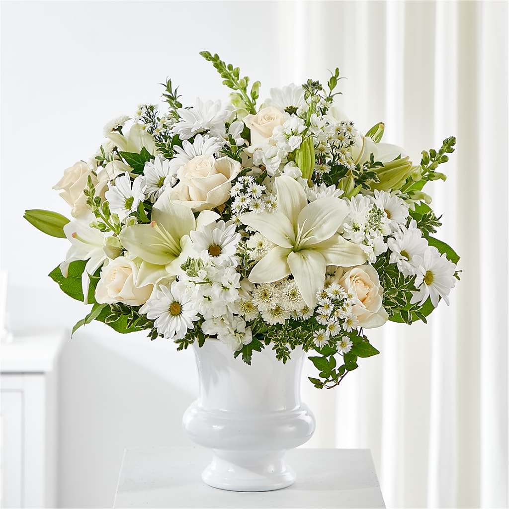 Uplifting Urn Arrangement – Freesia Flowers, Tomball TX