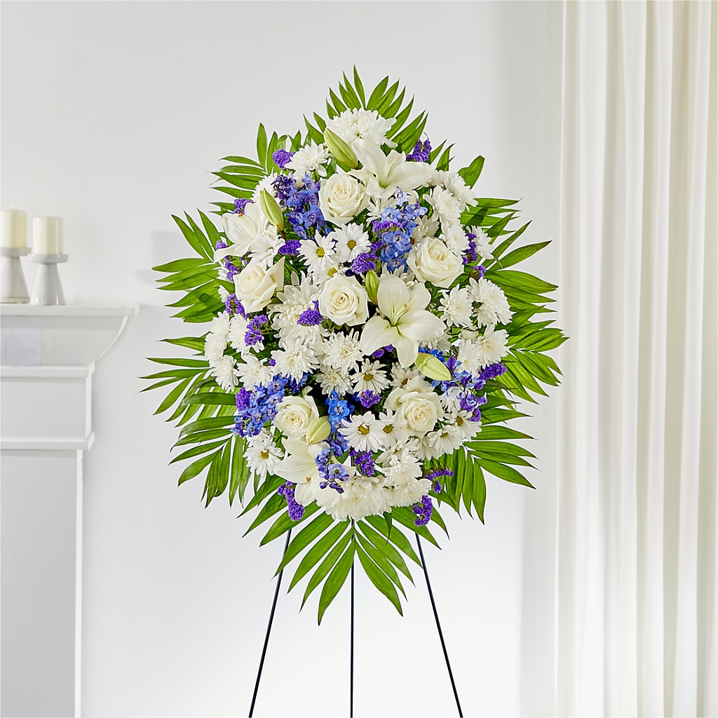 At Rest Standing Spray – Freesia Flowers, Tomball TX