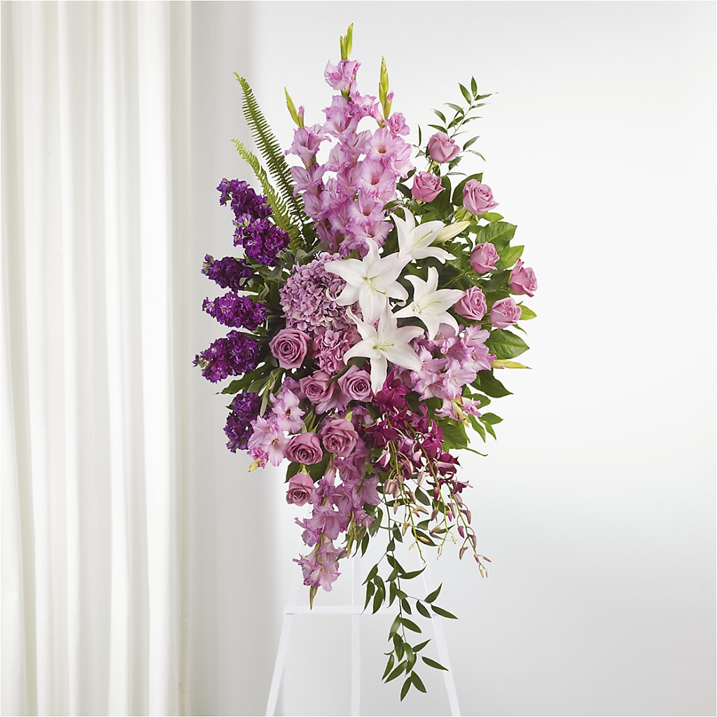 Never Alone Standing Spray – Freesia Flowers, Tomball TX