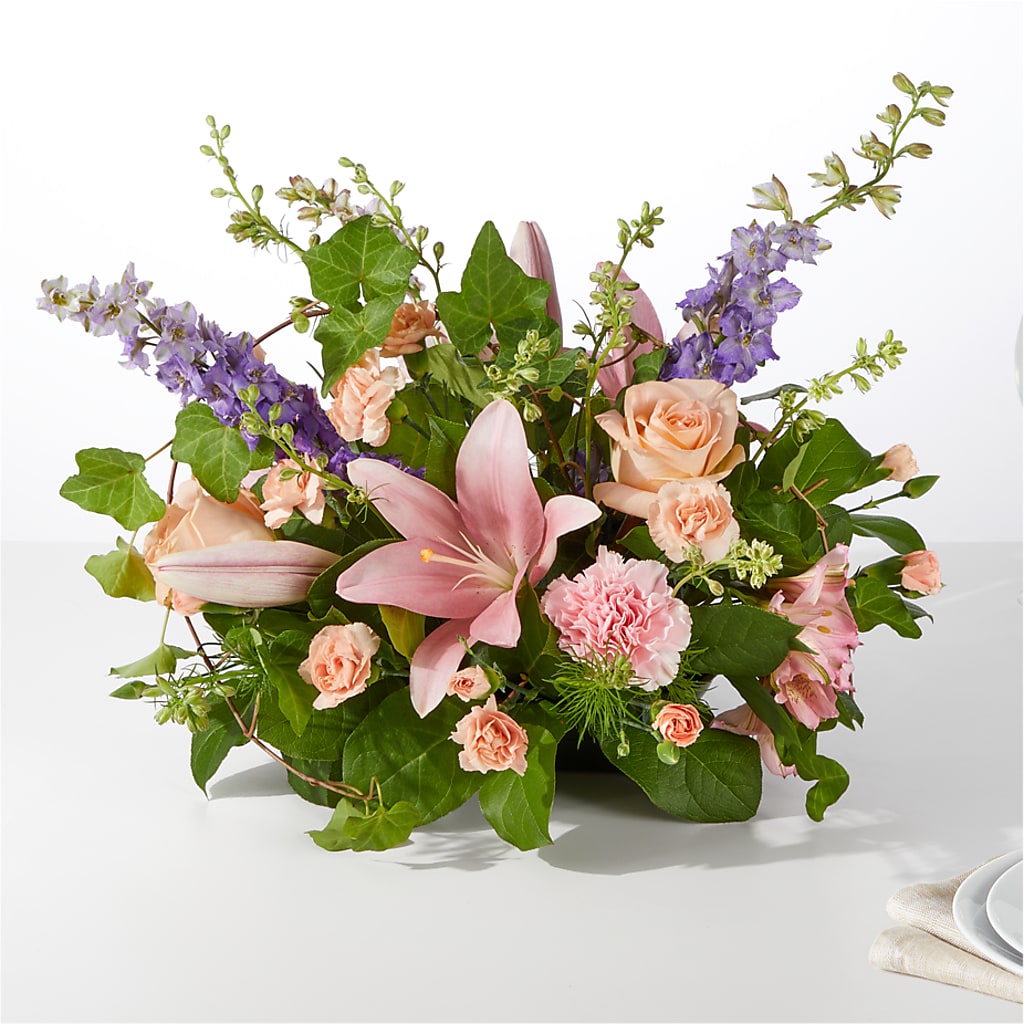 Blossom Time Centerpiece – Freesia Flowers, Tomball TX