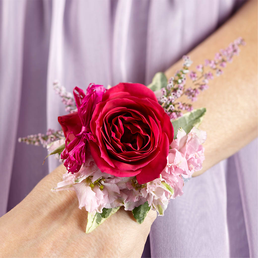 Rose Charm Corsage – Freesia Flowers, Tomball TX