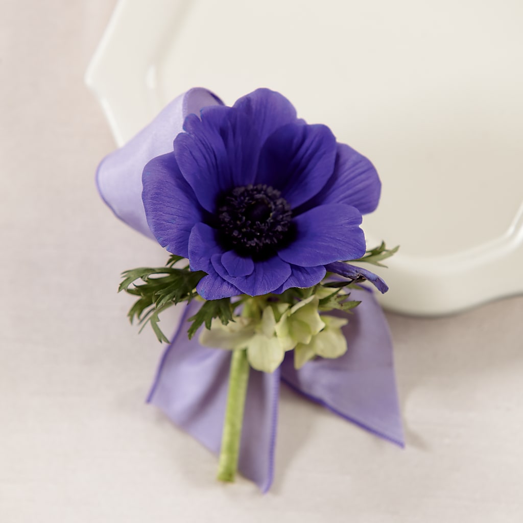 Purple Passion Boutonniere – Freesia Flowers, Tomball TX