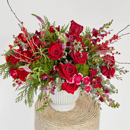 Big Red Bow Bouquet –  Freesia Flowers, Tomball TX