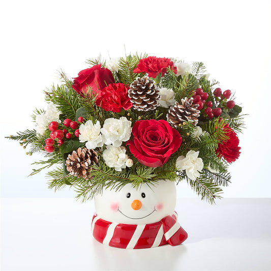 Jolly Snowman Bouquet –  Freesia Flowers, Tomball TX
