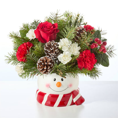 Jolly Snowman Bouquet –  Freesia Flowers, Tomball TX