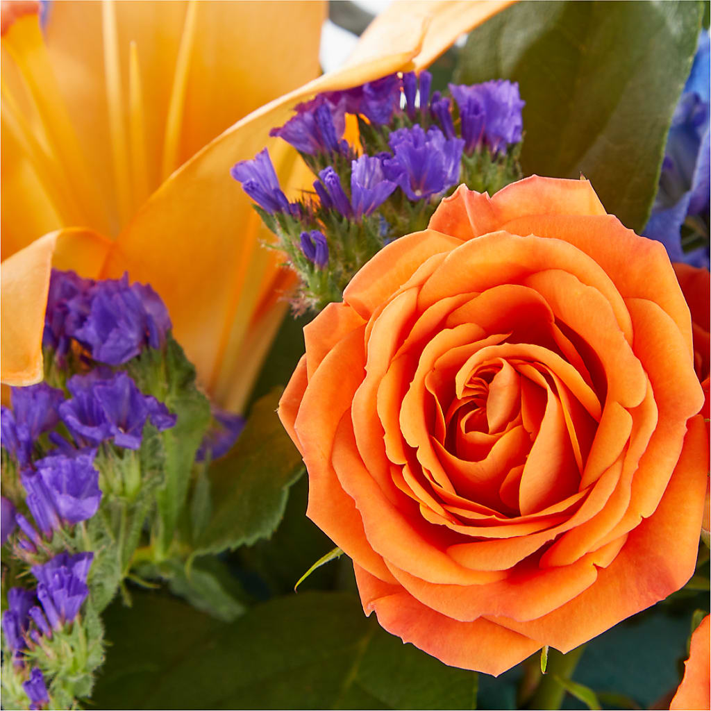 Radiant Citrus Box Bouquet –  Freesia Flowers, Tomball TX