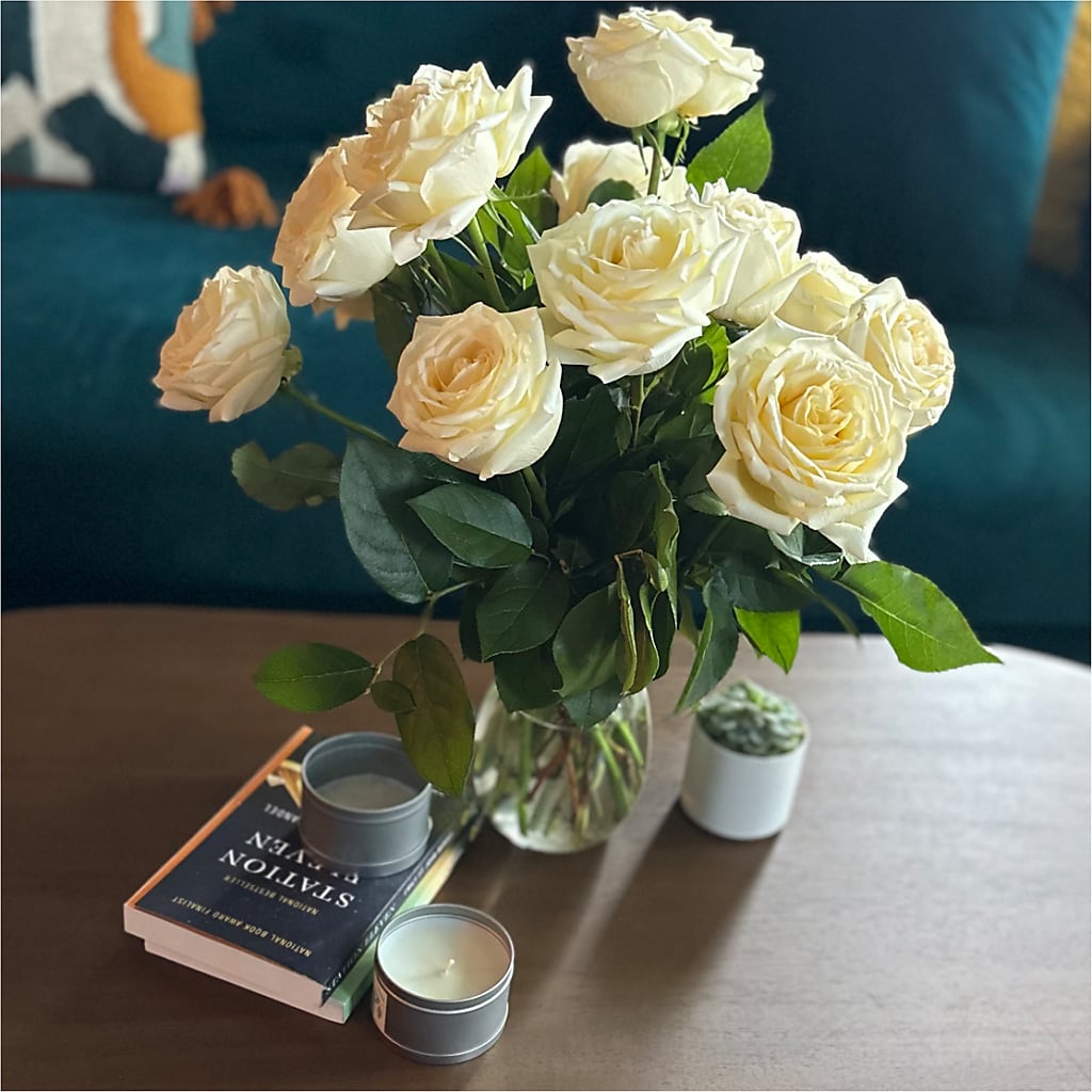 Long Stem Yellow Rose Bouquet –  Freesia Flowers, Tomball TX