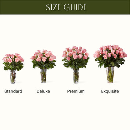 Long Stem Pink Rose Bouquet –  Freesia Flowers, Tomball TX