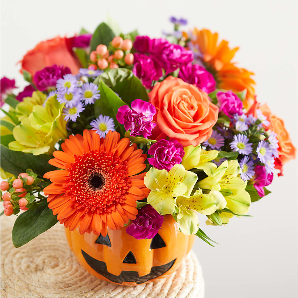 Tricks & Treats Pumpkin –  Freesia Flowers, Tomball TX