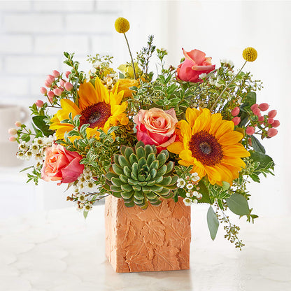 Sunflower Season Bouquet –  Freesia Flowers, Tomball TX