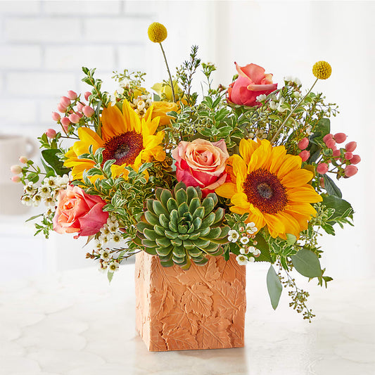 Sunflower Season Bouquet –  Freesia Flowers, Tomball TX