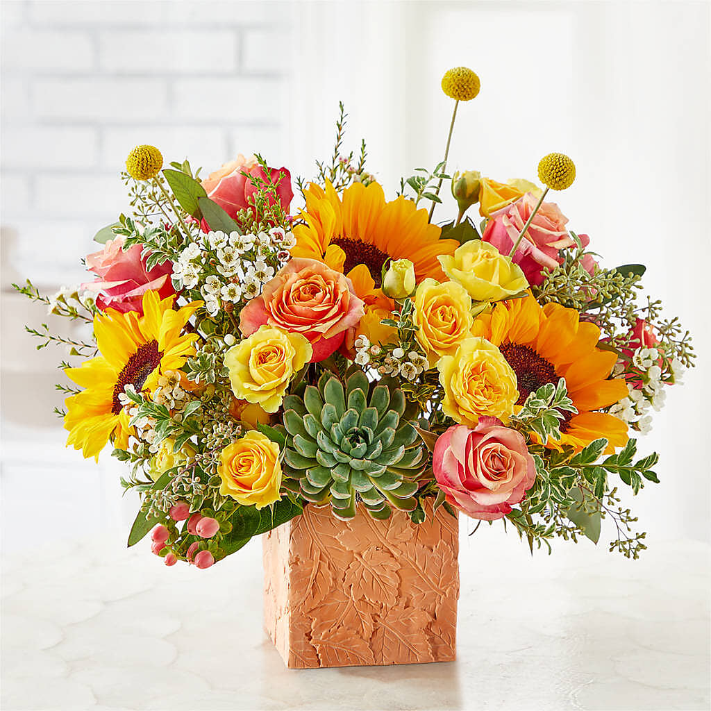 Sunflower Season Bouquet –  Freesia Flowers, Tomball TX