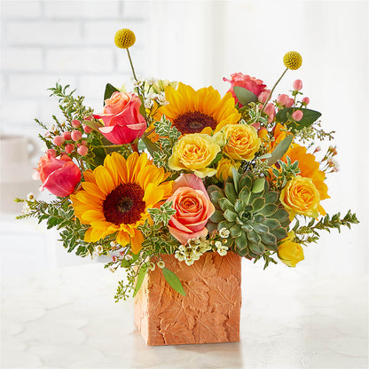 Sunflower Season Bouquet –  Freesia Flowers, Tomball TX