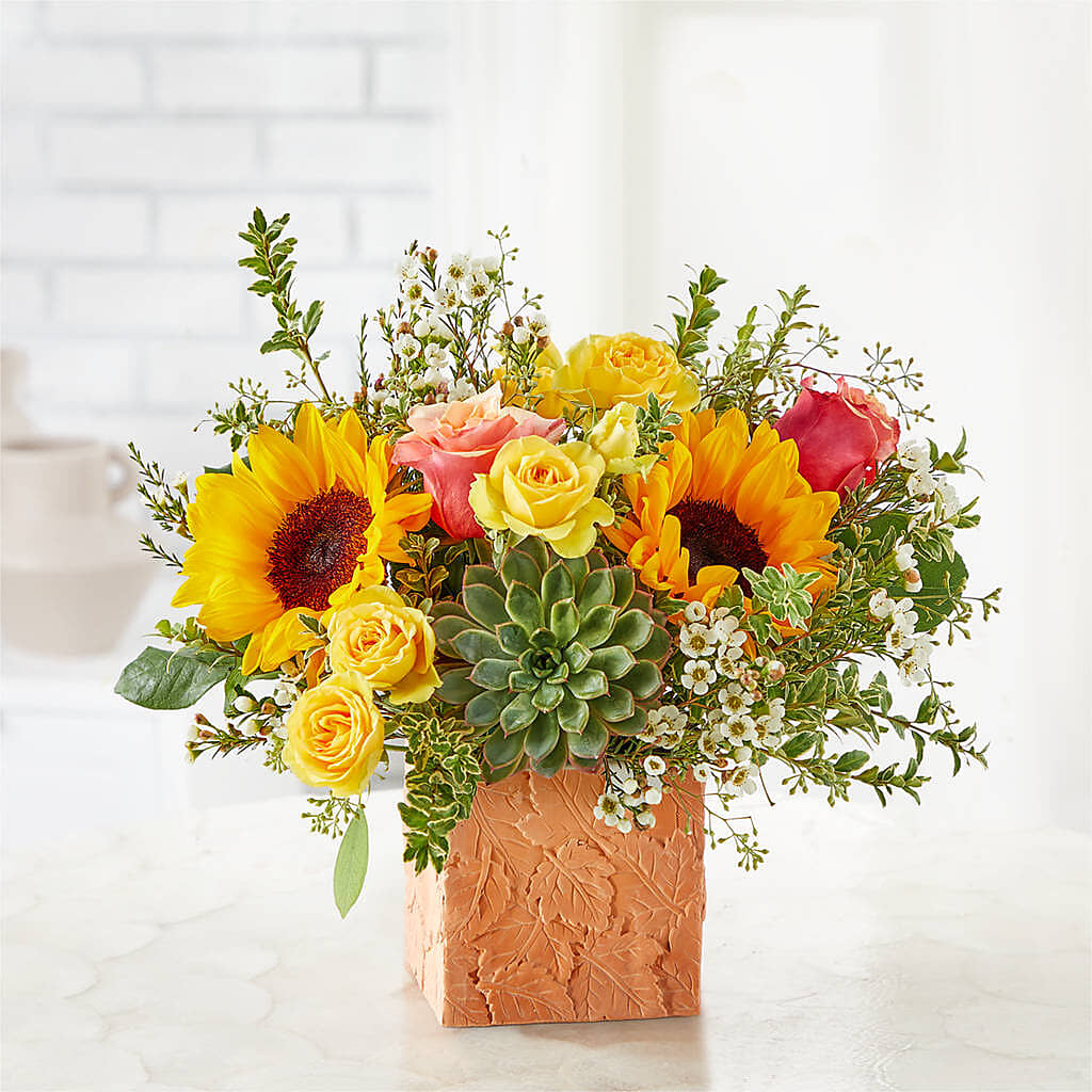 Sunflower Season Bouquet –  Freesia Flowers, Tomball TX