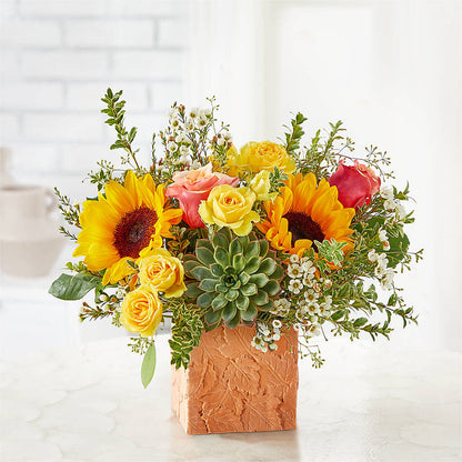 Sunflower Season Bouquet –  Freesia Flowers, Tomball TX