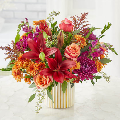 Burgundy Landscape Bouquet –  Freesia Flowers, Tomball TX