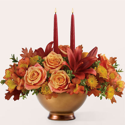 Harvest Table Centerpiece –  Freesia Flowers, Tomball TX