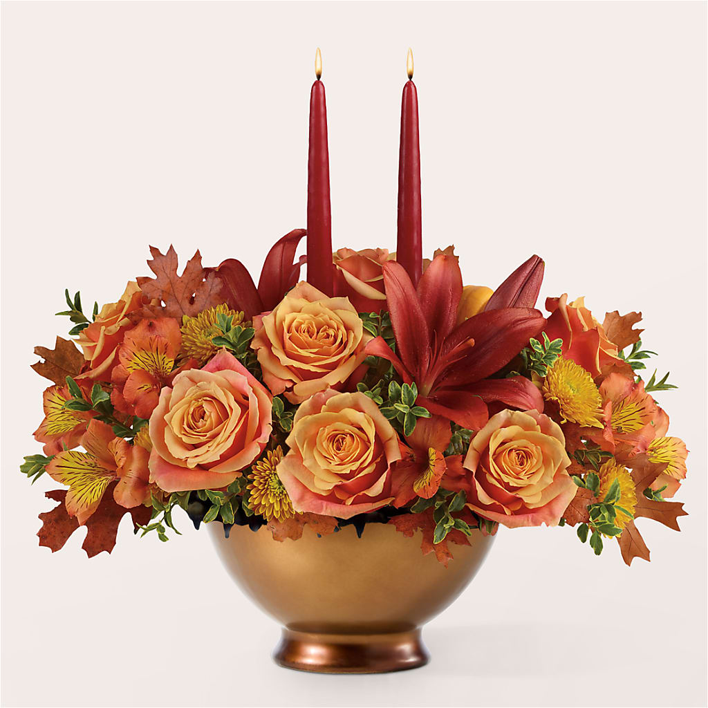 Harvest Table Centerpiece –  Freesia Flowers, Tomball TX