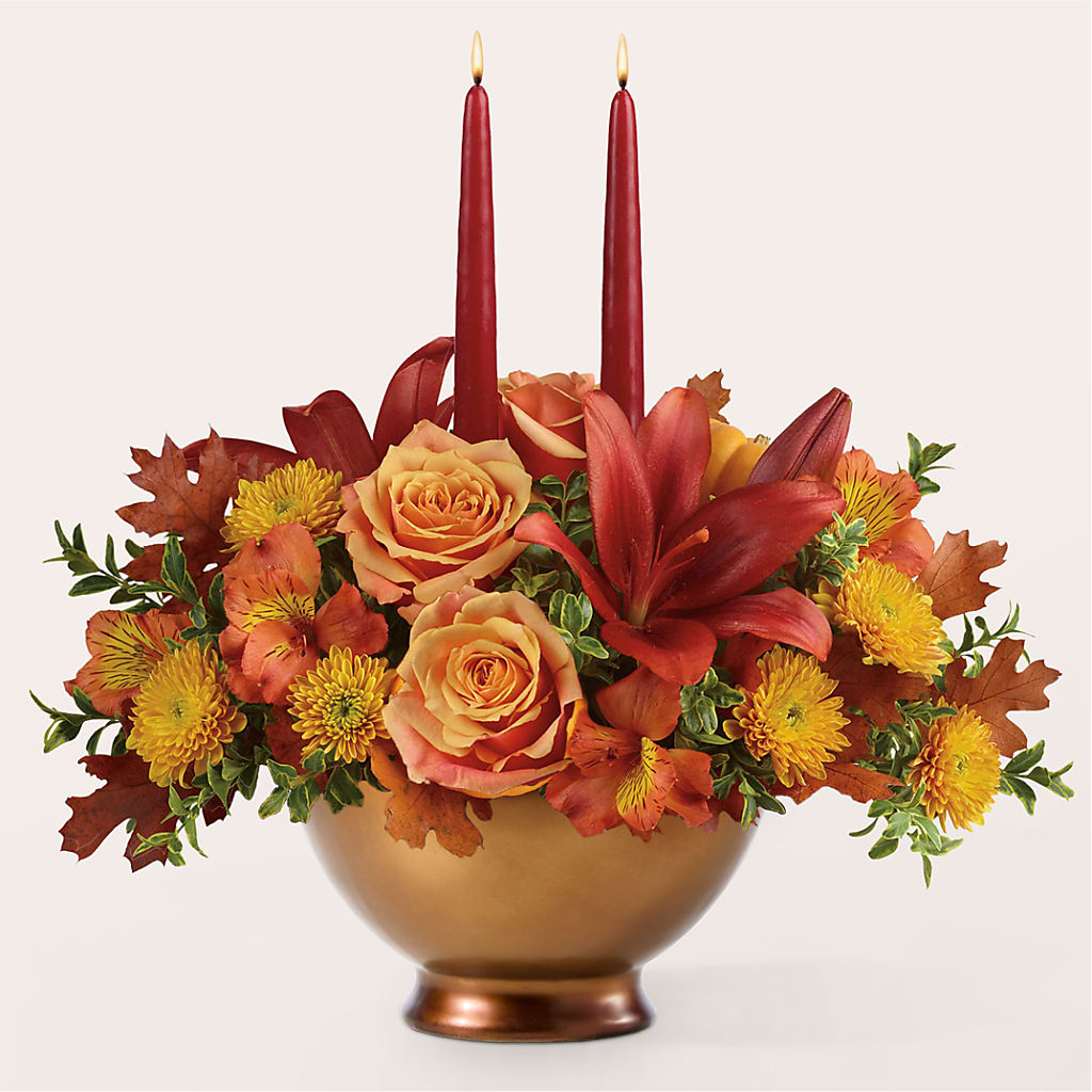 Harvest Table Centerpiece –  Freesia Flowers, Tomball TX