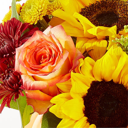 Golden Gourd Pumpkin Bouquet –  Freesia Flowers, Tomball TX
