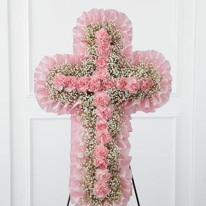 Angel's Cross Easel –  Freesia Flowers, Tomball TX