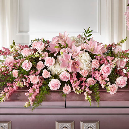 Life & Remembrance Casket Spray –  Freesia Flowers, Tomball TX