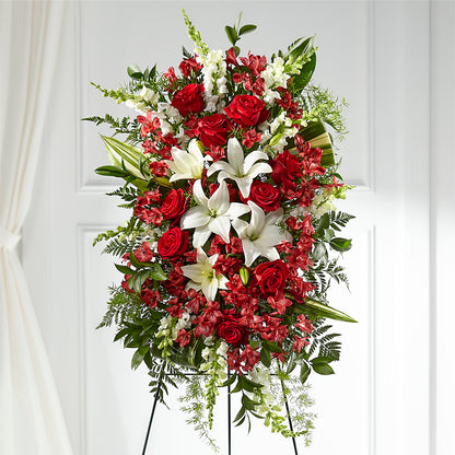 Everlasting Memory Standing Spray –  Freesia Flowers, Tomball TX