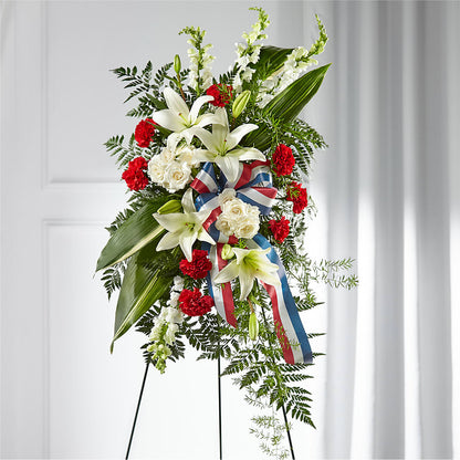 Stars of Life Standing Spray –  Freesia Flowers, Tomball TX