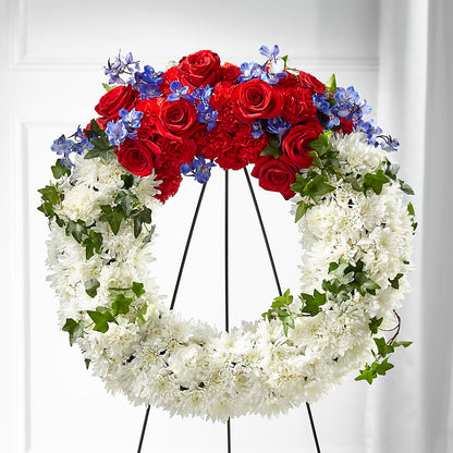 Patriotic Passion Wreath –  Freesia Flowers, Tomball TX