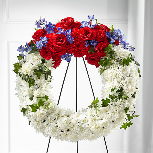 Patriotic Passion Wreath –  Freesia Flowers, Tomball TX