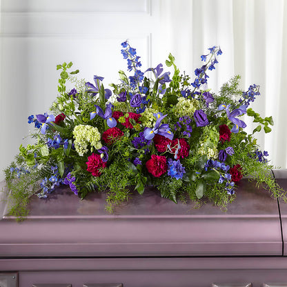 Always Treasured Casket Spray –  Freesia Flowers, Tomball TX